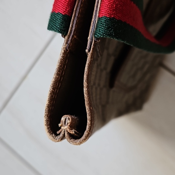 Gucci Sherry Ophidia Tote Bag GG Logo Red/Green Handles Vintage w/Dustbag - Picture 8 of 16